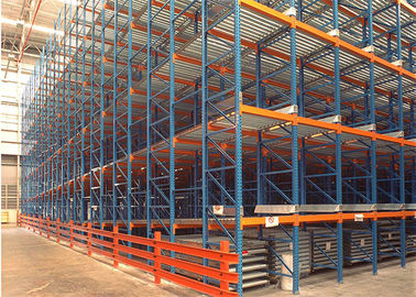 First In First Out Gravity Flow Pallet Rack With Steel Rollers Robot Welding