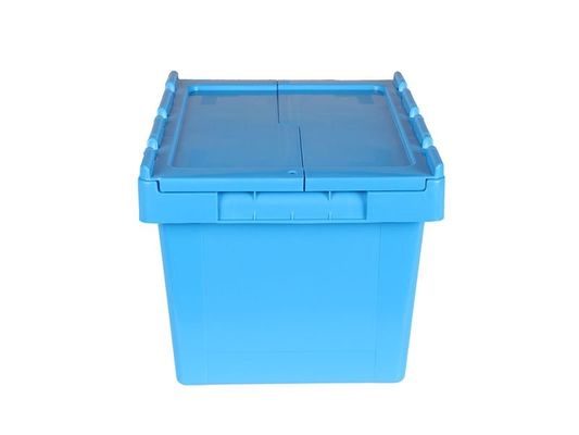 Almacenamiento en almacén Cajas de plástico de uso pesado apilables instalables con tapa conectada