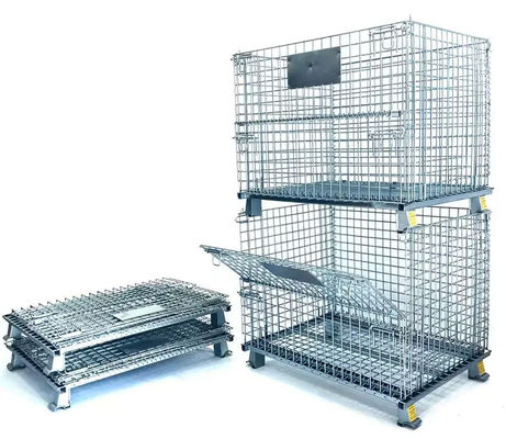Cajera de almacenamiento de metal galvanizado Carreta rodante plegable con ruedas