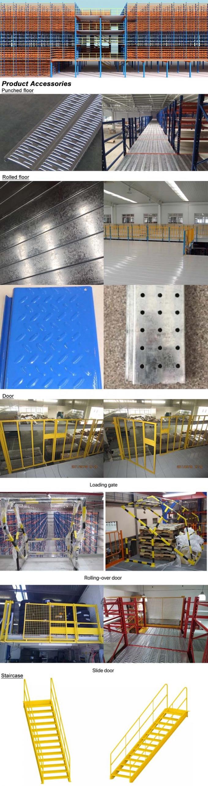 500 kg-2000 kg/capazidad de capa Sistema de estanterías de mezanina para almacenamiento industrial 1